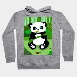 Cute Panda Munching on Bamboo Hoodie